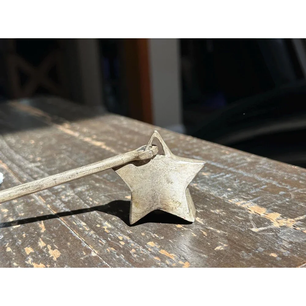 Vintage Star Candle Snuffer – Cast Metal Wick Extinguisher, Rustic Cottagecore D